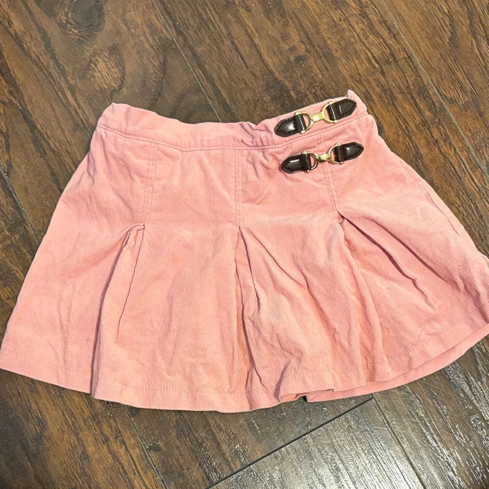 Gymboree Girls Pink Corduroy Pleated Mini Skirt with shorts size 5T
